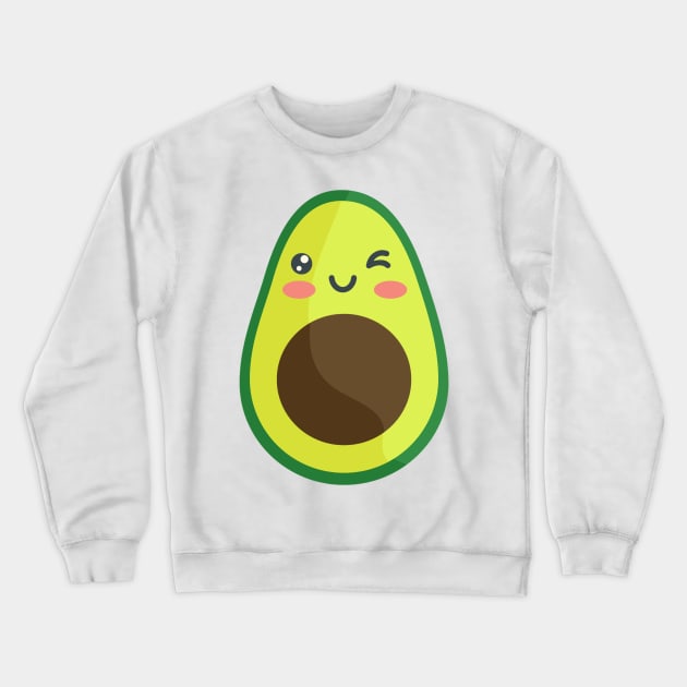 Avocado Kawaii Cute Crewneck Sweatshirt by MajorCompany